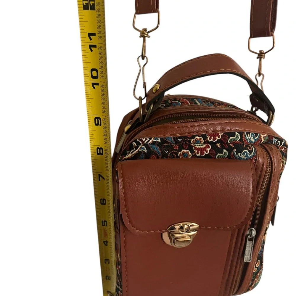 Brown Leather unisex crossbody Bag